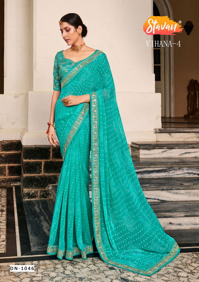 Stavan Vihana Vol 4 Bandhni Printed Sarees Catalog
